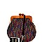 Wooden Knob Frame Woven Fabric Shoulder Bag MH-CTL0023