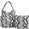 2 IN 1 PYTHON PATTERN DESIGNER TOTE BAG WITH LONG STRAP