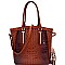 Crocodile Print Embossed Tall Tote Wallet SET MH-CY6988W