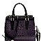 Crocodile Embossed 3-Compartment Satchel Wallet SET MH-CY7189W