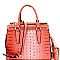 Crocodile Embossed 3-Compartment Satchel Wallet SET MH-CY7189W