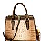 Crocodile Embossed 3-Compartment Satchel Wallet SET MH-CY7189W