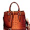 Crocodile Embossed 3-Compartment Satchel Wallet SET MH-CY7189W