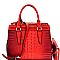 Crocodile Embossed 3-Compartment Satchel Wallet SET MH-CY7189W