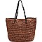 CZR003-LP Knitted Straw 2-Way Large Shopper Tote