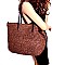 CZR003-LP Knitted Straw 2-Way Large Shopper Tote