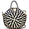 CZR007-LP Multi-Color Straw Bohemian Round Satchel