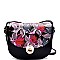 D0370-LP  Abstract Flower Painting Classy Flap Shoulder Bag