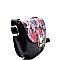 D0370-LP  Abstract Flower Painting Classy Flap Shoulder Bag