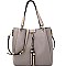 D0405-LP String and Hardware Accent Multi-Compartment Tote