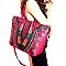 D0428W-LP Ethnic Print Shopper Tote Wallet SET