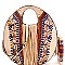 Ethnic Print Fringed Round Satchel Wallet SET MH-D0442W