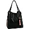 Trendy Two-Tone Tassel Accent 3-Compartment Hobo MH-D0475