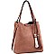 Trendy Two-Tone Tassel Accent 3-Compartment Hobo MH-D0475