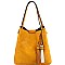 Trendy Two-Tone Tassel Accent 3-Compartment Hobo MH-D0475