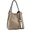 Trendy Two-Tone Tassel Accent 3-Compartment Hobo MH-D0475