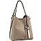 Trendy Two-Tone Tassel Accent 3-Compartment Hobo MH-D0475