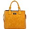 Elegant Lizard Skin Embossed 3-Compartment Satchel MH-D0504