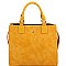 Fashionable Turn-Lock Accent Studded 3-Compartment Satchel MH-D0503
