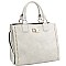 Fashionable Turn-Lock Accent Studded 3-Compartment Satchel MH-D0503