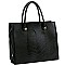 Elegant Lizard Skin Embossed 3-Compartment Satchel MH-D0504