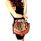ROUND LEOPARD PRINT FLAP WING SATCHEL