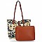 Designer David Jones Flower Print Tote Handbag