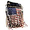 U.S Flag Rhinestone Fringed Cross Body- Messenger