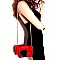 Faux-Fur Color Block Pom Pom Accent Shoulder Bag