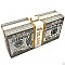 FASHION SPARKLE RHINESTONE CASH 10K MONEY PRINT DESIGN CLUTCH