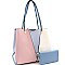 Stylish Color Block 3-Compartment Tote Wallet SET MH-DB800W