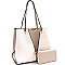 Stylish Color Block 3-Compartment Tote Wallet SET MH-DB800W