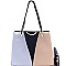 Stylish Color Block 3-Compartment Tote Wallet SET MH-DB800W
