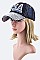 Crystal USA Embelished Fashion Denim Cap LA-EMH8417