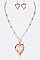 TWO TONE HEART PENDANT NECKLACE SET