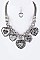 Chunky Multi Heart Charms Necklace Set