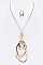 DROP & HOOPS CRYSTAL PENDANT NECKLACE SET