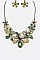 Crystal Flower Enamel Necklace Set