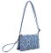 Triple Compartment Distressed Denim Crossbody