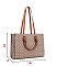2-IN1 Oval Print Tote / Satchel W Wallet Set