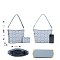 2-in-1 Side Ring Hooked Single Strap Oval Print Bucket / Hobo Bag Set