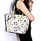 DF2048D-LP Flower Print Inner Bag 2 in 1 Twin Tote SET