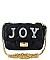 SOFT Quited Crystal "JOY" Stoned CROSS BODY BAG