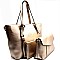 DS3135-LP Tassel Accent 3 in 1 Shopper Tote SET