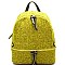 DX0029-LP Zipper-Decorated Tweed Backpack