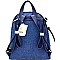 DX0029-LP Zipper-Decorated Tweed Backpack