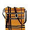 Multi-Zip Check Linen Cross Body