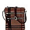 Multi-Zip Check Linen Cross Body