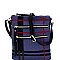 Multi-Zip Check Linen Cross Body