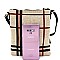 Multi-Zip Check Linen Cross Body